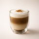 Steaming cappuccino in a double-wall glass