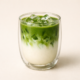Iced matcha latte in a glass
